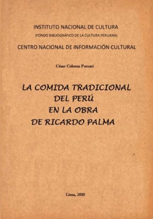 Portada de LA COMIDA TRADICIONAL DE PERÚ EN LA OBRA DE RICARDO PALMA