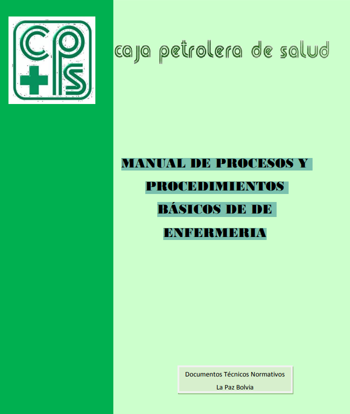 Portada de Manual de Procesos y Procedimientos Básico de Enfermería