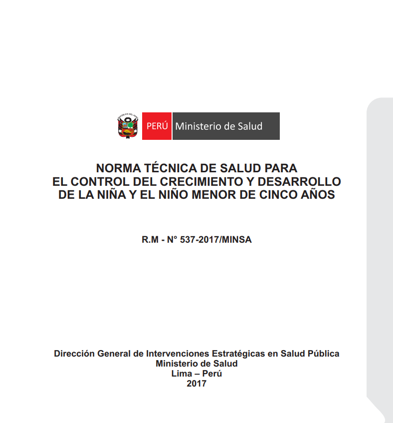 Portada de NORMA TÉCNICA DE SALUD PARA EL CONTROL DEL CRECIMIENTO Y DESARROLLO