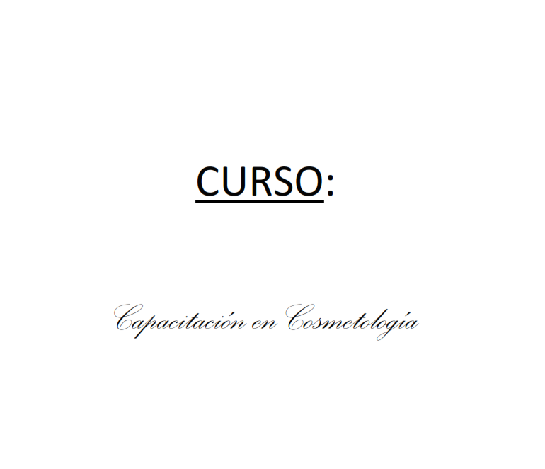 Portada de CAPACITACION EN COSMETOLOGIA