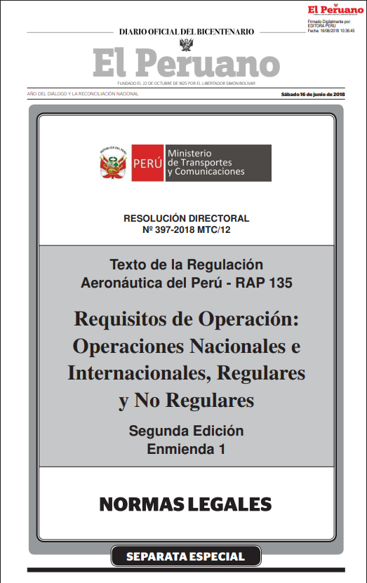Portada de Requisitos de Operación: Operaciones Nacionales e Internacionales, Regulares y No Regulares