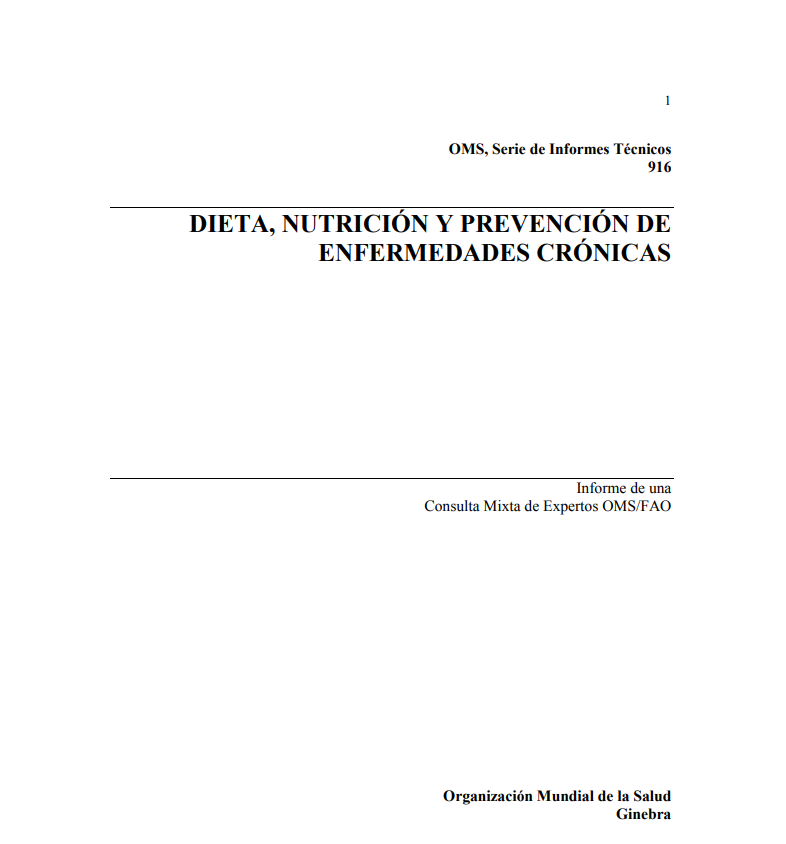 Portada de DIETA, NUTRICIÓN Y PREVENCIÓN DE ENFERMEDADES CRÓNICAS 