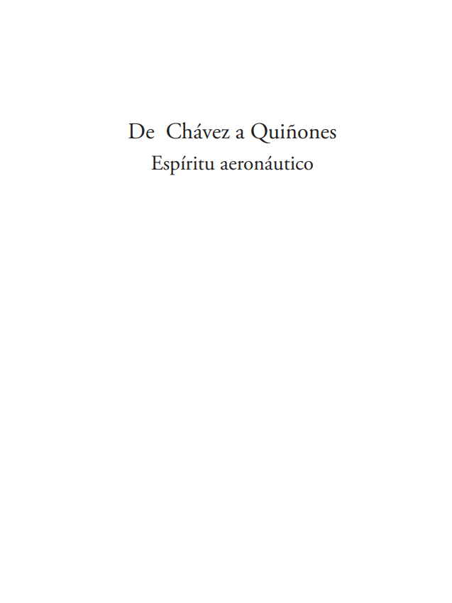 Portada de De Chávez a Quiñones Espíritu aeronáutico