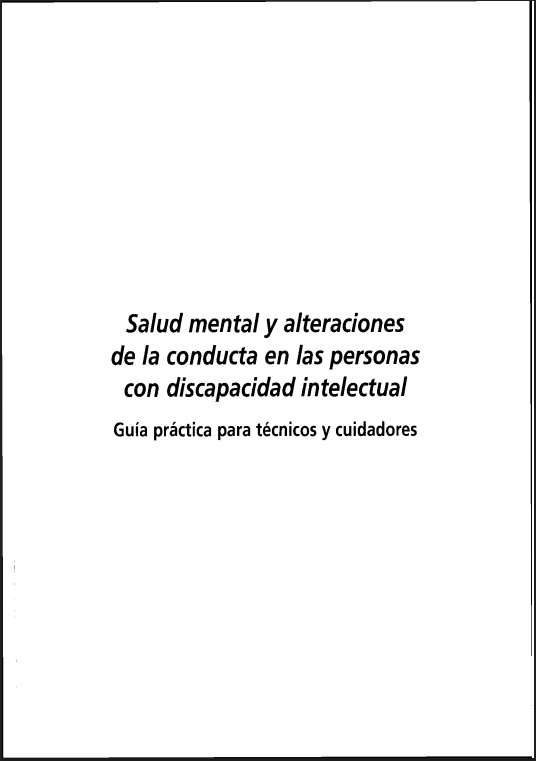 Portada de Salud mental y alteraciones de la conducta en las personas con discapacidad intelectual