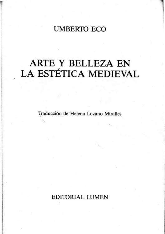 Portada de ARTE Y BELLEZA EN LA ESTÉTICA MEDIEVAL 