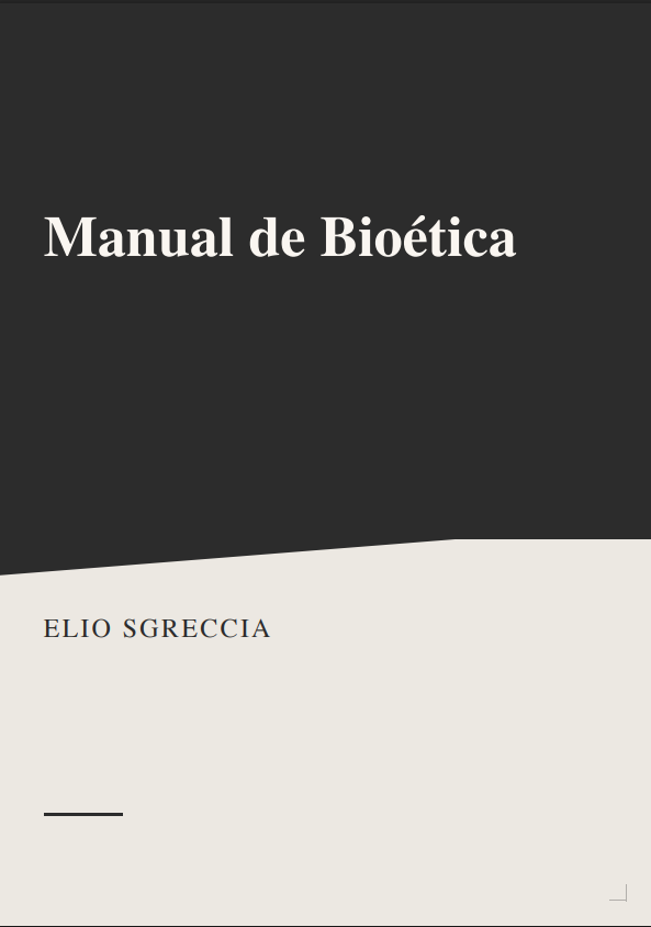 Portada de Manual de Bioética