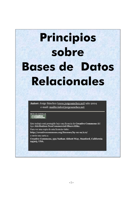 Portada de Principios sobre Bases de Datos Relacionales