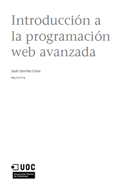 Portada de Introducción a la programación web avanzada