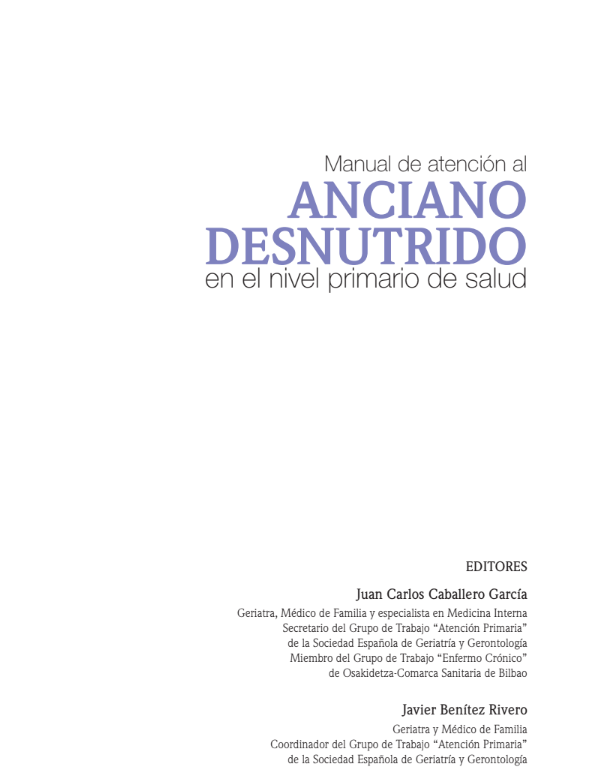 Portada de Manual de atención al ANCIANO DESNUTRIDO