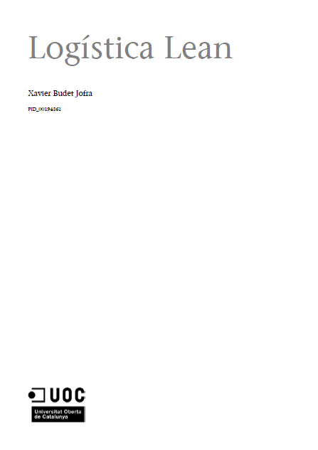 Portada de Logística Lean 