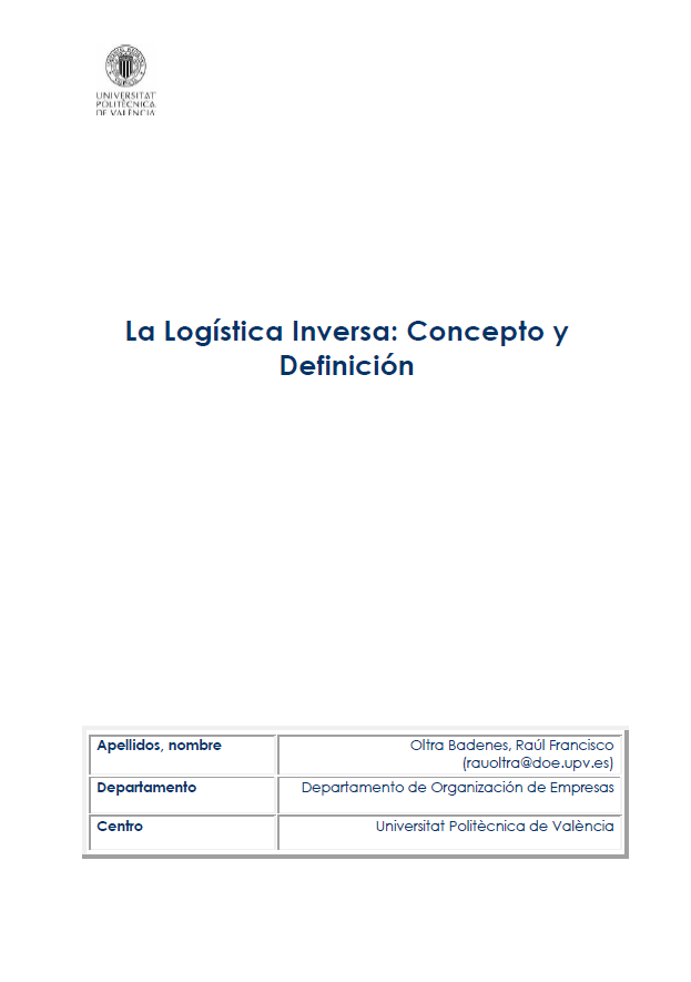 Portada de La Logística Inversa: Concepto y Definición