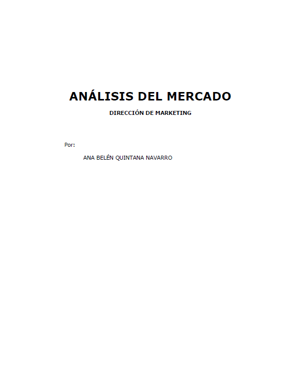 Portada de ANÁLISIS DEL MERCADO 