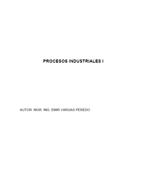 Portada de PROCESOS INDUSTRIALES I