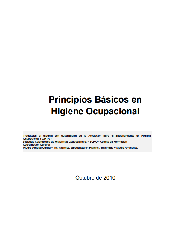 Portada de Principios básicos en Higiene Ocupacional 