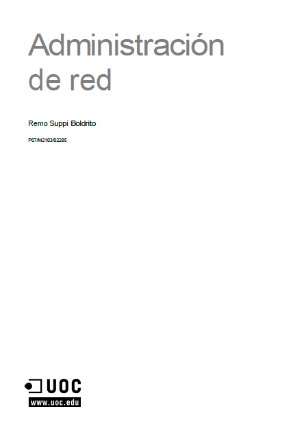 Portada de Administración de red
