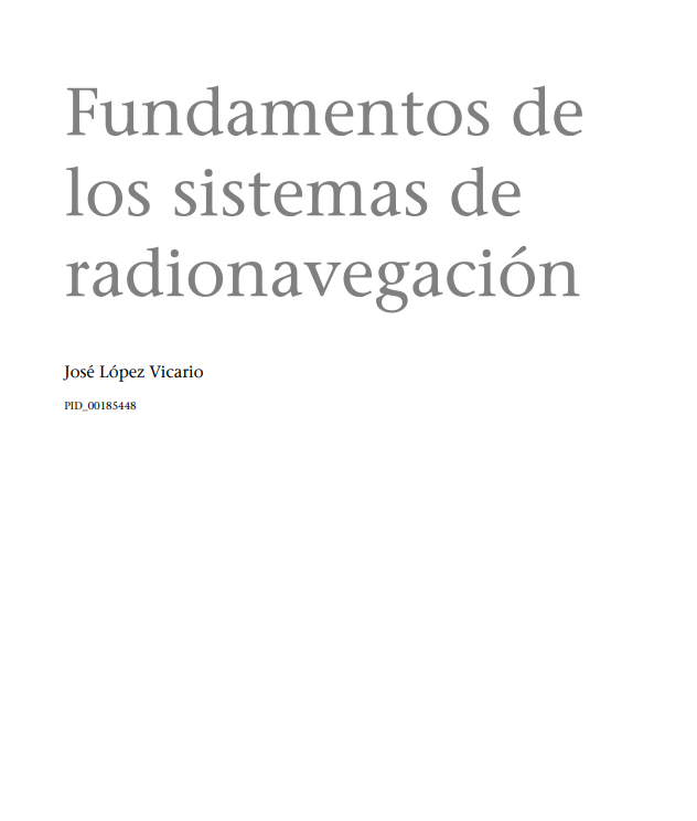 Portada de Fundamentos de los sistemas de radionavegacion