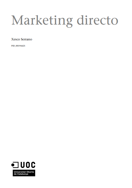 Portada de Marketing directo