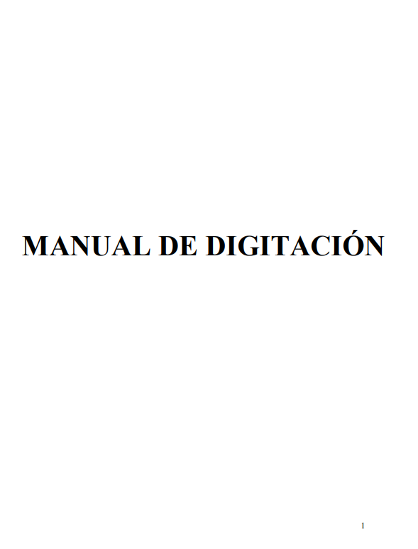 Portada de MANUAL DE DIGITACIÓN