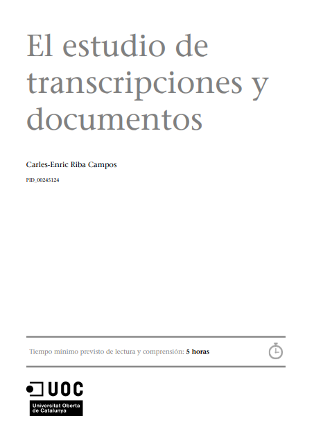 Portada de El estudio de transcripciones y documentos