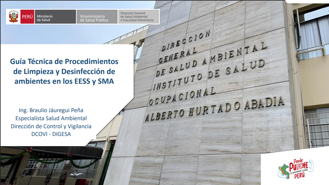Portada de Guía Técnica de Procedimientos de Limpieza y Desinfección