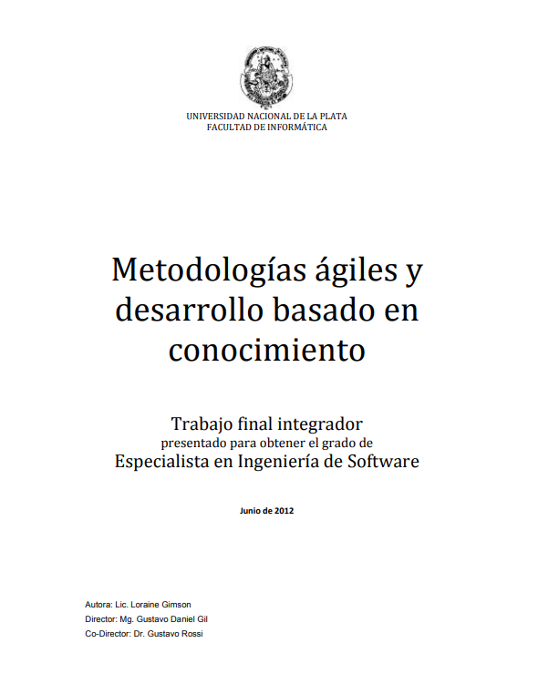 Portada de Metodologías ágiles y desarrollo basado en conocimiento