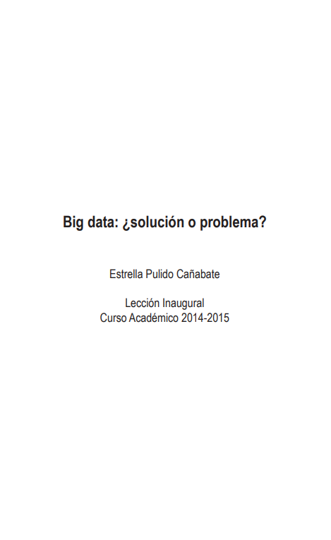 Portada de Big data: ¿solución o problema?
