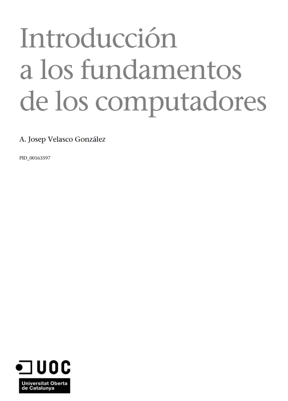 Portada de Introducción a los fundamentos de los computadores