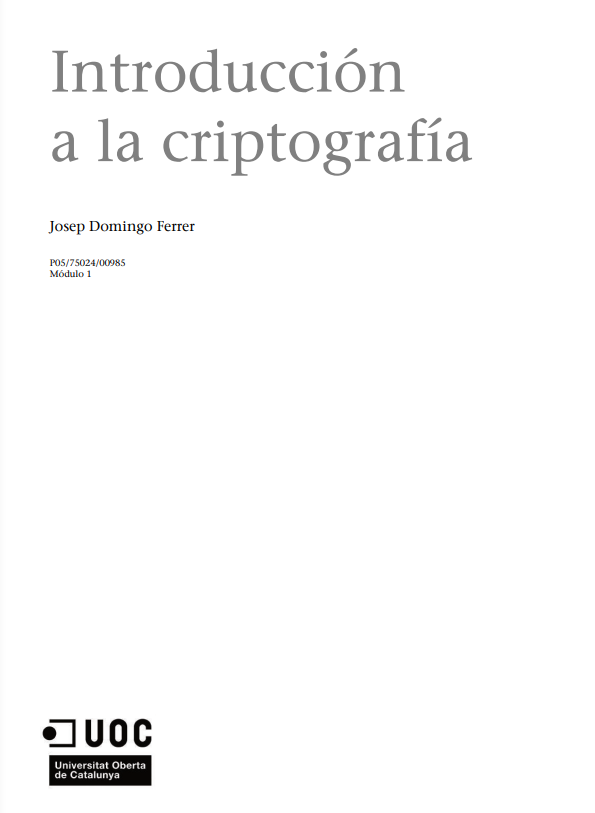 Portada de Introducción a la criptografía