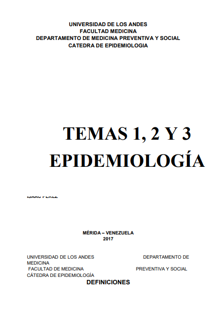 Portada de Temas 1, 2 y 3. Epidemiología