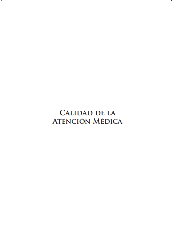 Portada de CALIDAD DE LA ATENCIÓN MÉDICA