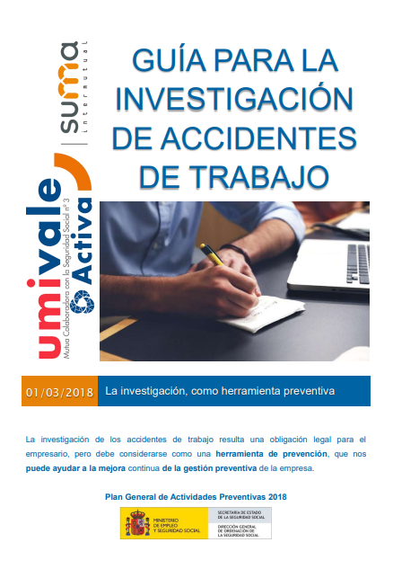 Portada de GUÍA PARA LA INVESTIGACIÓN DE ACCIDENTES DE TRABAJO