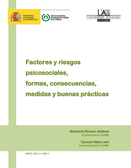 Portada de Factores y riesgos psicosociales, formas, consecuencias, medidas y buenas prácticas