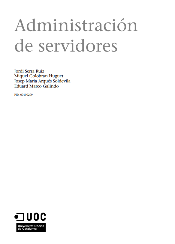 Portada de Administración de servidores