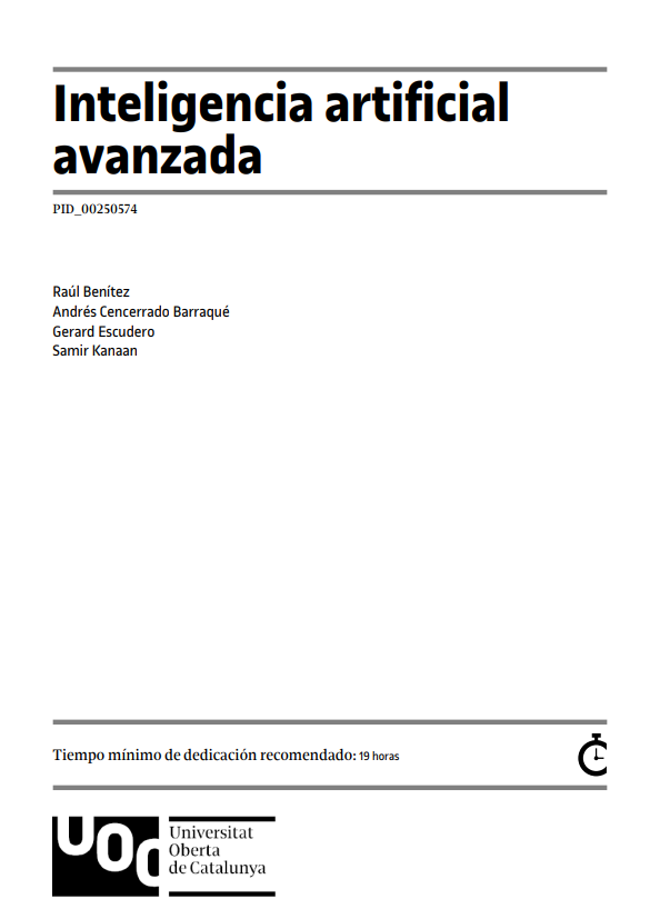 Portada de Inteligencia artificial avanzada