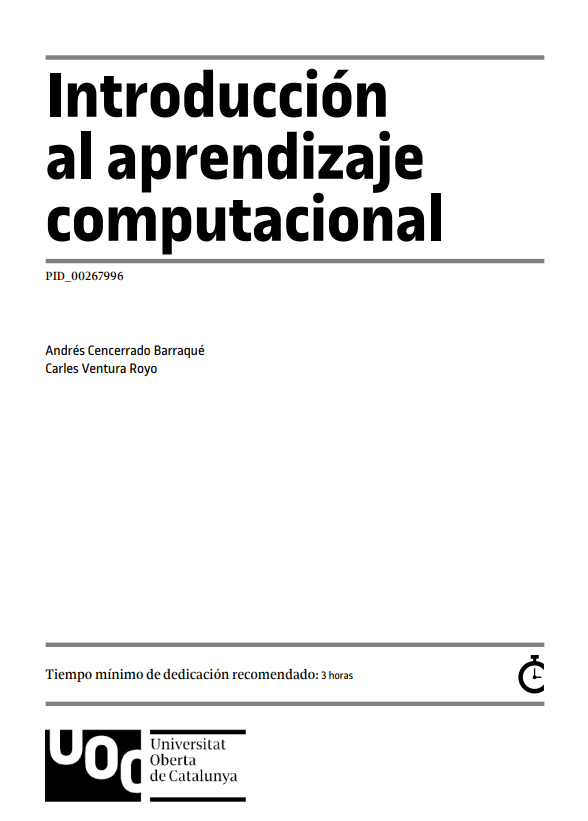 Portada de Introducción al aprendizaje computacional
