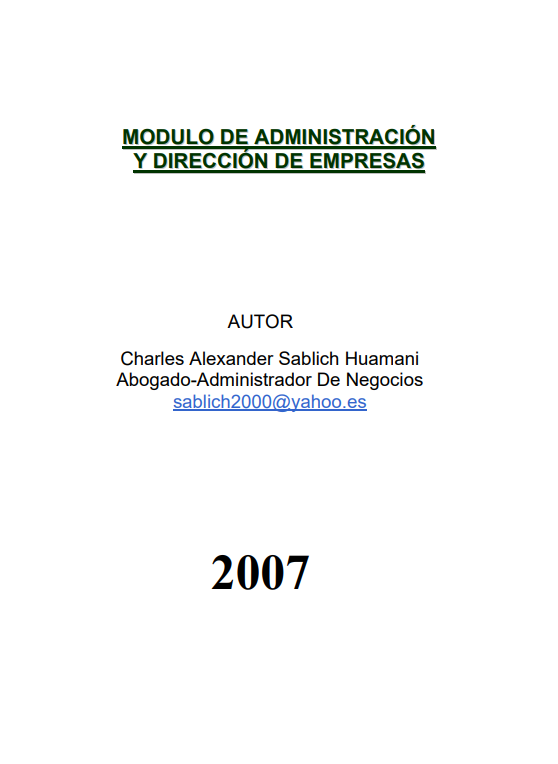 Portada de Módulo de Administración y dirección de empresas