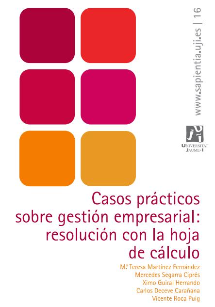 Portada de Casos prácticos de gestión empresarial: resolución con la hoja de cálculo