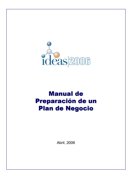 Portada de Manual de Preparación de un Plan de Negocio