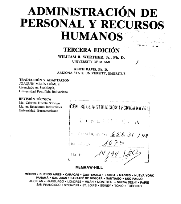 Portada de ADMINISTRACIÓN DE PERSONAL Y RECURSOS HUMANOS