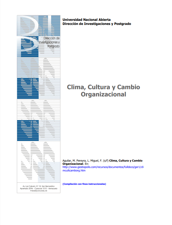 Portada de Clima, Cultura y Cambio Organizacional