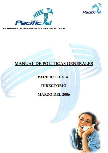 Portada de MANUAL DE POLÍTICAS GENERALES