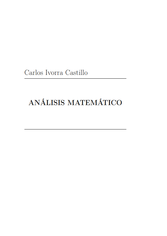 Portada de ANÁLISIS MATEMÁTICO