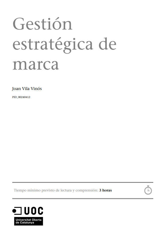 Portada de Gestión estratégica de marca