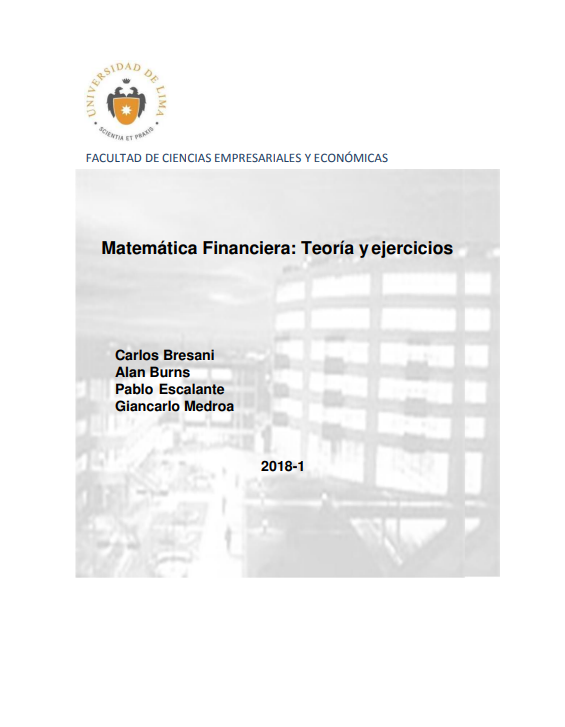 Portada de Matemática Financiera: Teoría y ejercicios