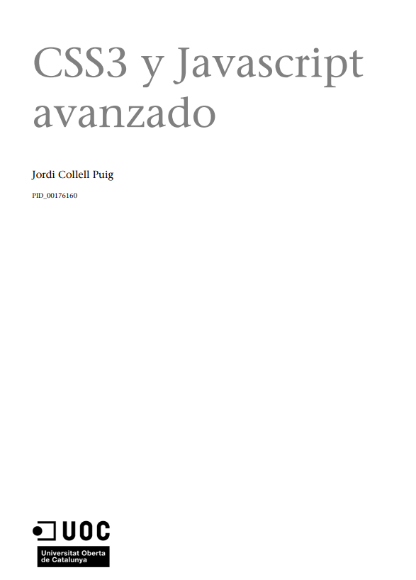 Portada de CSS3 Y JAVASCRIPT AVANZADO