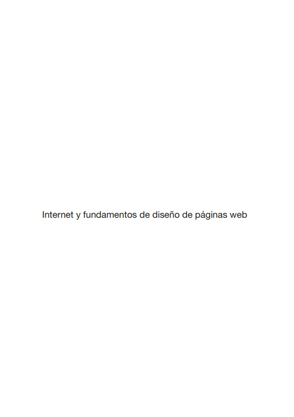Portada de Internet y fundamentos de diseño de páginas web