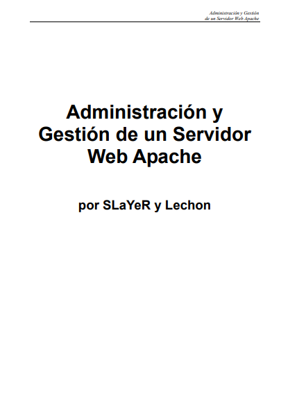 Portada de Administración y Gestión de un Servidor Web Apache