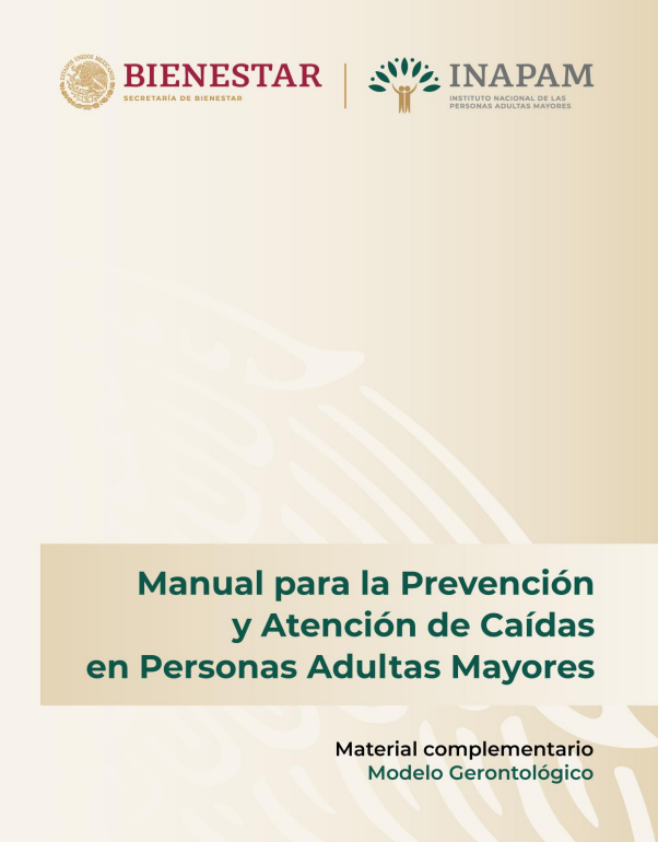 Portada de Manual para la Prevención y Atención de Caídas en Personas Adultas Mayores