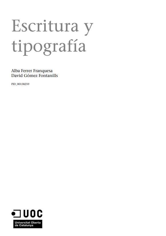 Portada de Escritura y tipografía