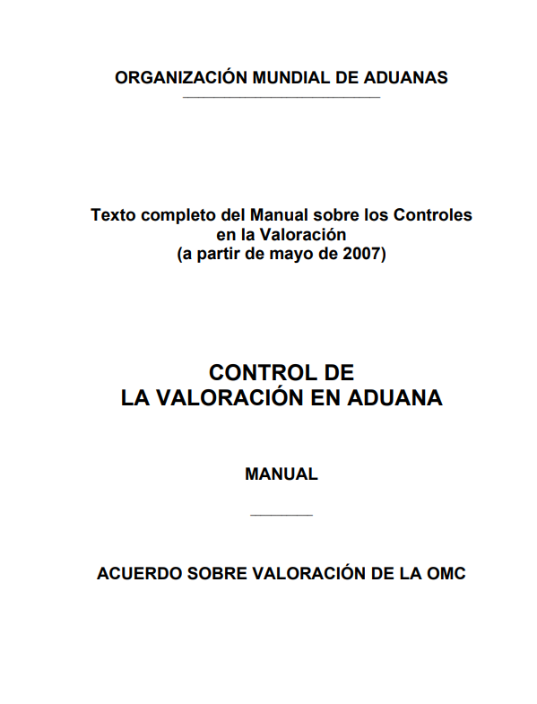 Portada de CONTROL DE LA VALORACIÓN EN ADUANA